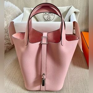 Authentic HERMES Picotin Lock 18 Rose Sakura